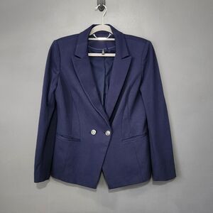 White House Black Market Women's Size 12 Navy Stylish Blazer Excellent Condition